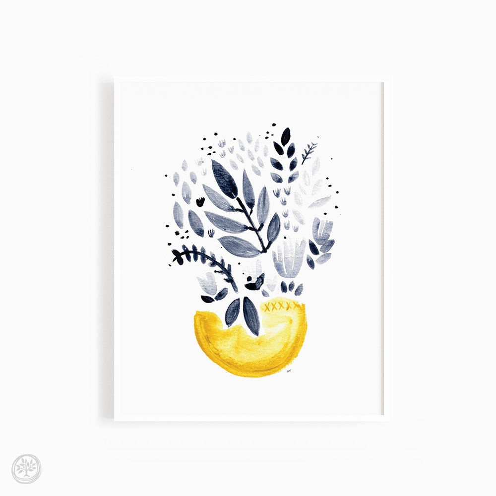Yellow Flower Pot Print